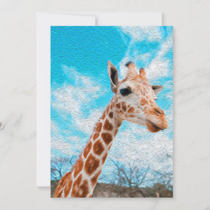 Convites Amante de Girafa Arte de Girafa Aquarela