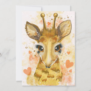 Convites Amante de Girafa Girafa Adorável
