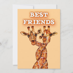 Convites Amante de Girafas Girafas África Melhores Amigos