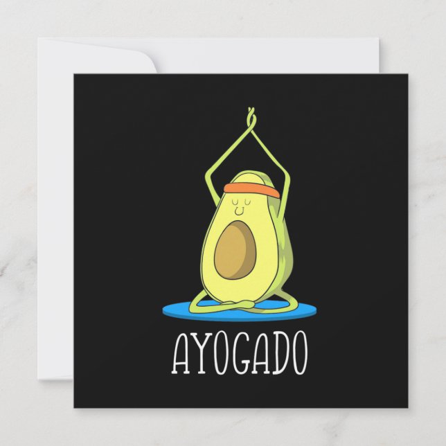 Convites Amante de Ioga de Abacate Ayogado (Frente)