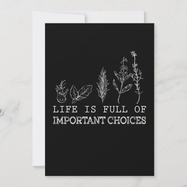 Convites Amante de jardinagem |A vida é cheia de escolhas i (Frente)