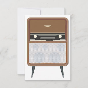 Convites Amante de Música Retro Rádio Vintage de Meados do 