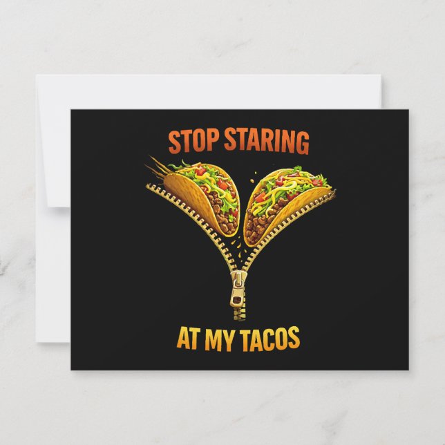 Convites Amante de Taco Engraçado Para de Olhar (Frente)