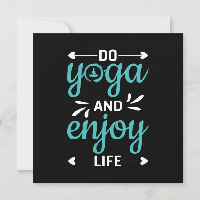 Convites Amante de Yoga | Faça Yoga e Desfrute da Vida (Frente)