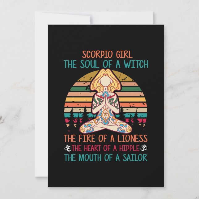 Convites Amante de Yoga | Garota Escorpião de Yoga (Frente)