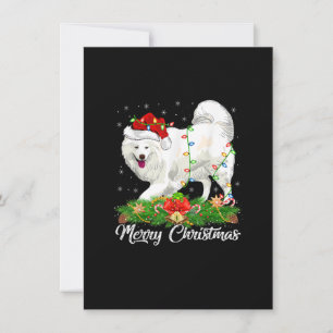Convites Amante do Cão Samoyed com Chapéu de Papai Noel Sam