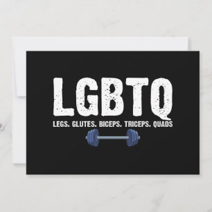 Convites Amante do Ginásio LGBTQ Pernas Glúteos Bíceps Tríc