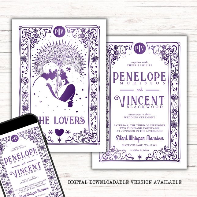 Convites Amantes Cósmicos | Casamento Tarot (Criador carregado)
