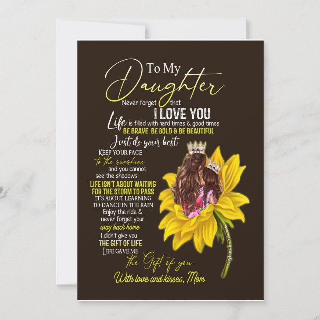 Convites Amantes de Filhas | Para Minha Filha Com Amor Mãe (Frente)