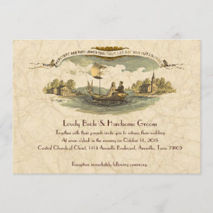 Convites Amantes do barco do vintage que Wedding o