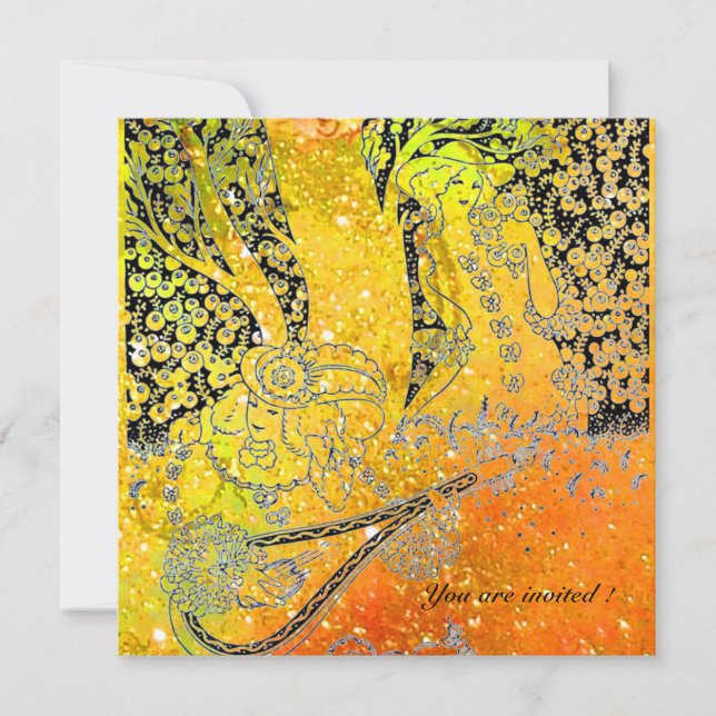 CONVITES AMANTES ROMÂNTICOS, ROMANCE EM FAÍSCAS AMARELAS LA (Frente)