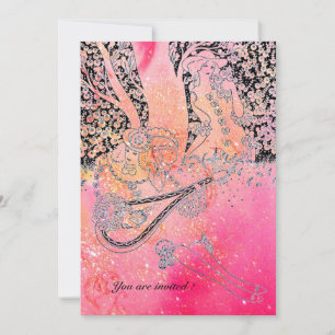 CONVITES AMANTES ROMÂNTICOS, ROMANCE EM PINK FUCHSIA ESPUKL