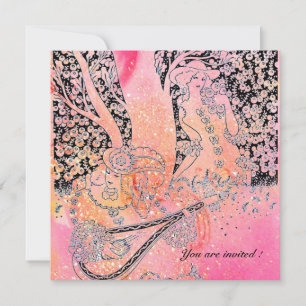 CONVITES AMANTES ROMÂNTICOS, ROMANCE EM PINK FUCHSIA ESPUKL