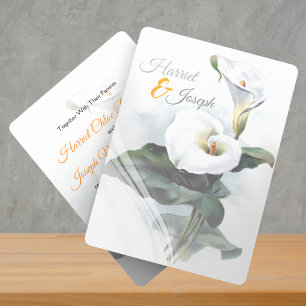 Convites Amar Glistens/Calla Branca Elegante Casamento Lily