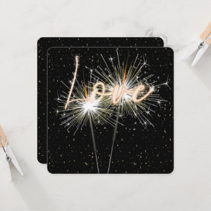 Convites Amar os Sparklers de Casamento de Preto