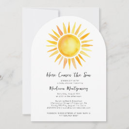 Convites Amarelo alegre vem o Chá de fraldas do filho