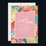 Convites Amarelo-Cor-de-rosa-lacrimejo Floral 16.º Aniversá<br><div class="desc">16.º convite de aniversário para raparigas com cor de rosa pastel, lacas e cor de água amarela floral. Este convite foi feito para a garota comemorar seu aniversário de 16 anos, mas texto, fontes e texto são completamente personalizáveis. Então design seu convite para qualquer idade. Entre em contato conosco para...</div>
