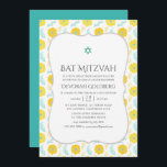 Convites Amarelo e Teal Bat Mitzvah<br><div class="desc">Convite bat mitzvah para temas amarelo e turquesa concebido para ser rápida e facilmente personalizado de acordo com as suas especificações de evento.</div>