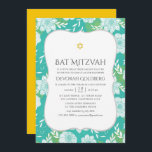 Convites Amarelo e Teal Bat Mitzvah<br><div class="desc">Convite bat mitzvah para temas amarelo e turquesa concebido para ser rápida e facilmente personalizado de acordo com as suas especificações de evento.</div>