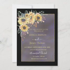 Convites Amarelo Elegante Aquarela Girassol Sunny