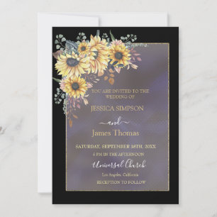 Convites Amarelo Elegante Aquarela Girassol Sunny