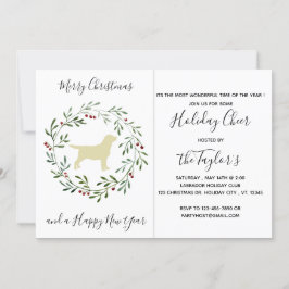 Convites Amarelo Labrador Feliz Natal Labrador Retriever