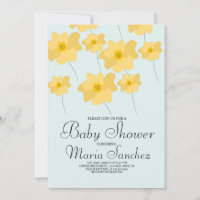 Amarelo Ousado Floral Bebê Chuveiro Pastel Papoula