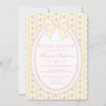 Amarelo Pastel Antigo Fancy Floral Chá de Bebê de 