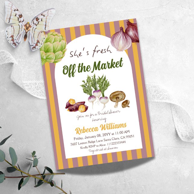 Convites Amarelo Retroativo Fresco do Chá de panela de Merc (Criador carregado)