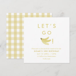 Convites Amarelo vamos Bananas Aniversário Tema do Partido 