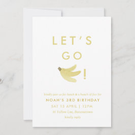 Convites Amarelo vamos Bananas Aniversário Tema do Partido 