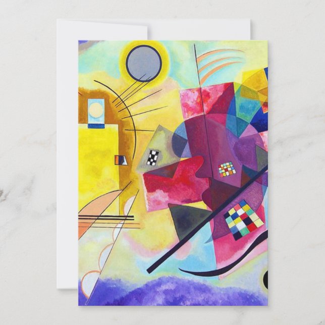 Convites Amarelo Vermelho Azul Massivo Kandinsky (Frente)