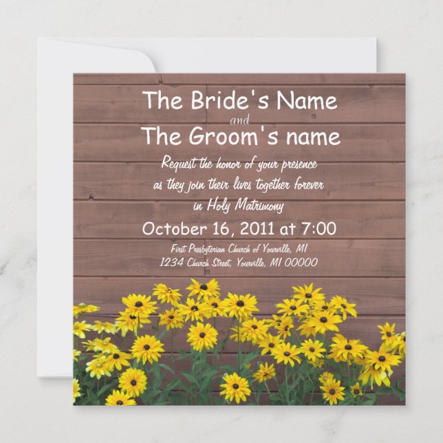 convites amarelos do casamento da margarida (Frente)