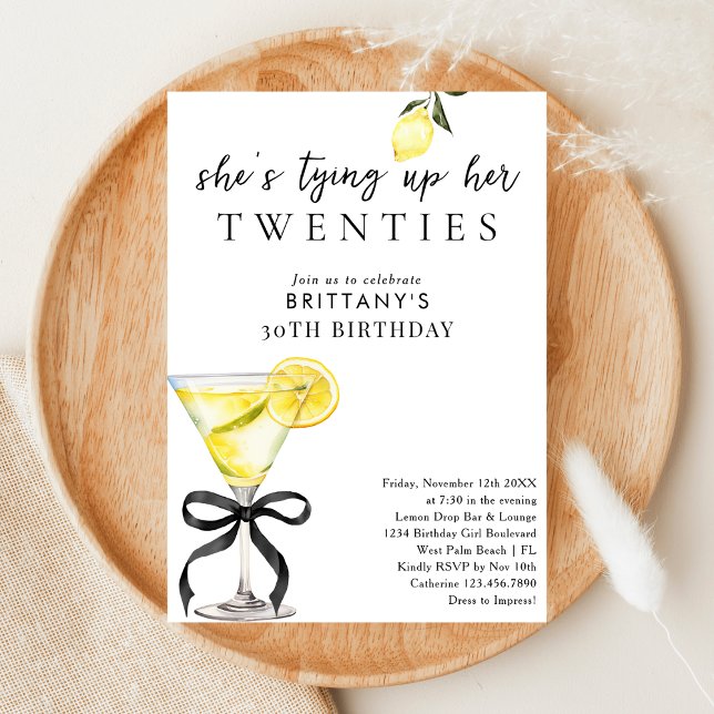 Convites Amarrando Meus 20 Anos Lemon Drop Martini 30º Aniv (Criador carregado)
