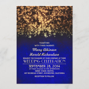 Convites amarre luzes marinho & casamento do brilho do