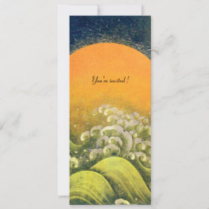 Convites AMATERASU, DEUSA DO SOL, verde amarelo preto