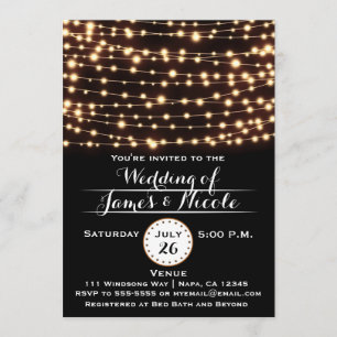 Convites Amber Glow String Luz Rustic Weditation