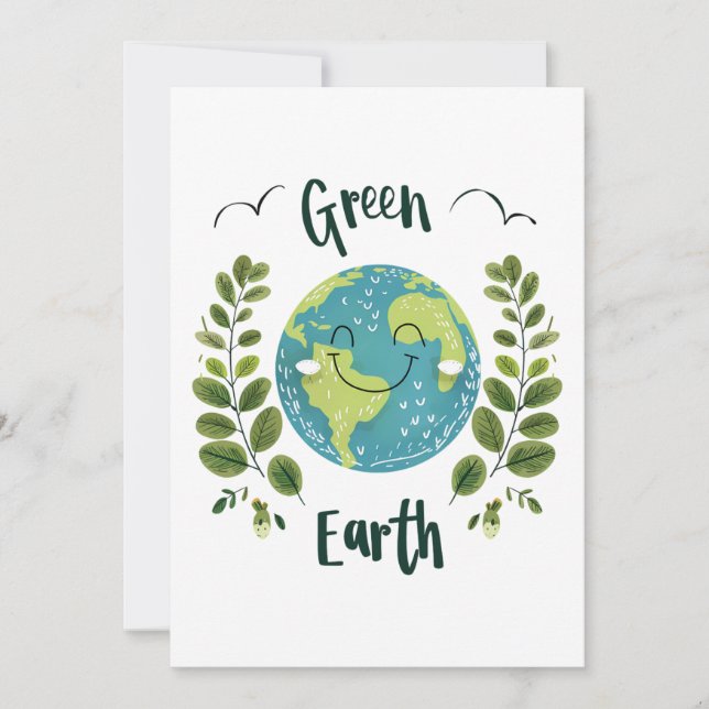Convites Ambiente mundial - Terra sorridente com Terra Verd (Frente)