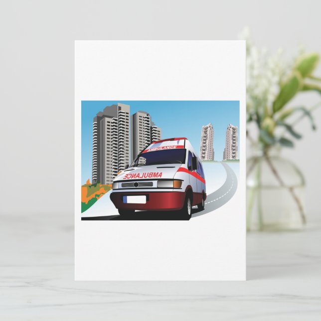 Convites Ambulância de Emergência no Emergência Médica de C (Em pé/Frente)