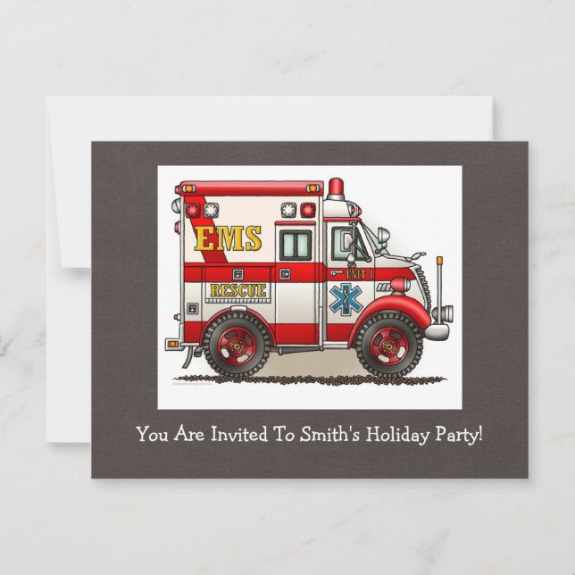 Convites Ambulância do caminhão da caixa (Frente)