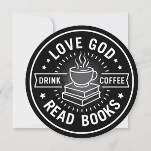 Convites Ame Deus Beba Café Leia Livros Amantes Vintage