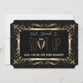 Convites Ame meu Porta-Argolas Charme Roaring 20s Dourado A