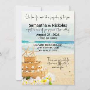 Convites Ame Profundo como Casamento de Praia do Mar
