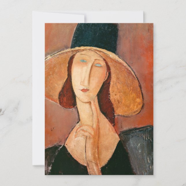 Convites Amedeo Modigliani - Jeanne Hebuterne em Grande Cha (Frente)