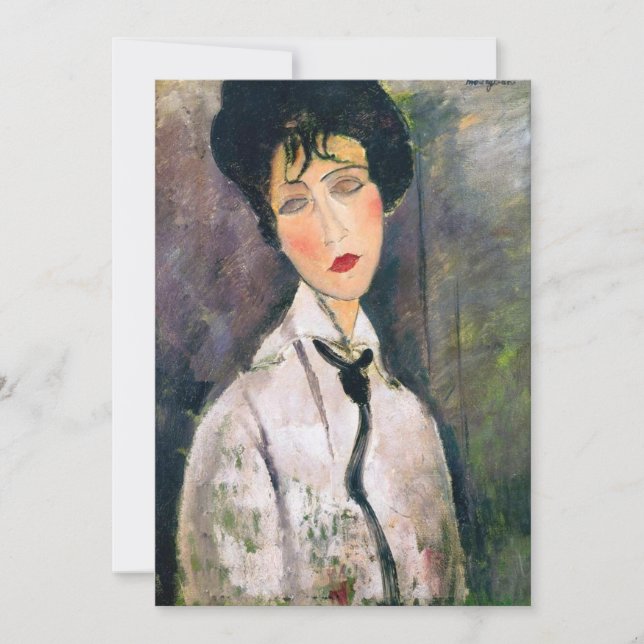 Convites Amedeo Modigliani - Mulher com Cravata Negra (Frente)