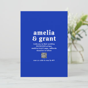 Convites Amelia Royal Blue Modern Wedding
