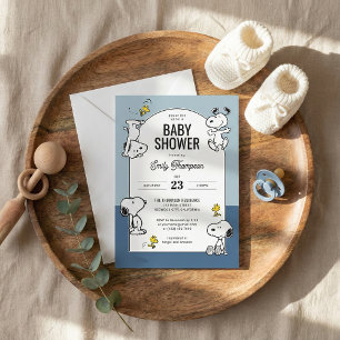 Convites Amendoins Snoopy & Woodstock Blue Chá de fraldas