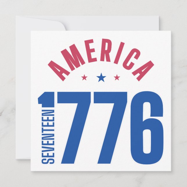 Convites AMÉRICA 1776 ano de liberdade  (Frente)