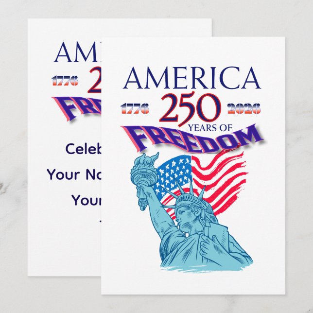 CONVITES AMÉRICA 250 ANOS DE LIBERDADE (Frente/Verso)