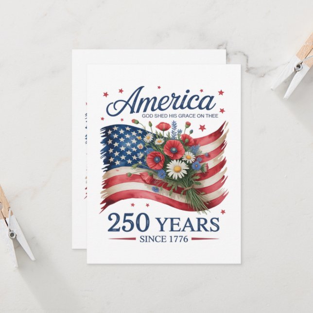 Convites América 250 Anos de Liberdade 1776 2026 (Frente/Verso In Situ)